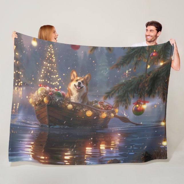 Manta Polar Navidades de Corgi Voyage festivo (In situ)
