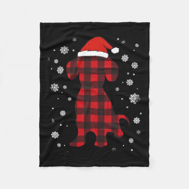Manta Polar Navidades de Dachshund Santa Hat Dog Lover (Anverso)
