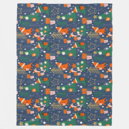 Manta Polar Navidades de dinosaurios Fiesta Azul