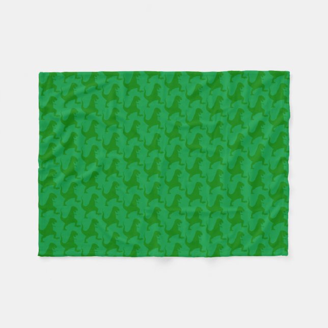 Manta Polar Navidades de dinosaurios verdes Fleece Blanket (Frente (Horizontal))