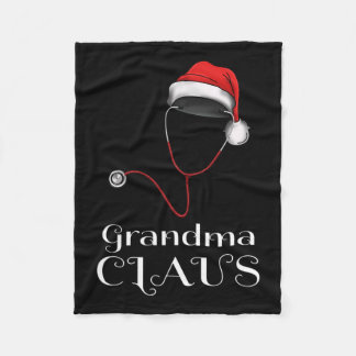 Manta Polar Navidades de Enfermería Abuela Claus Matching Paja