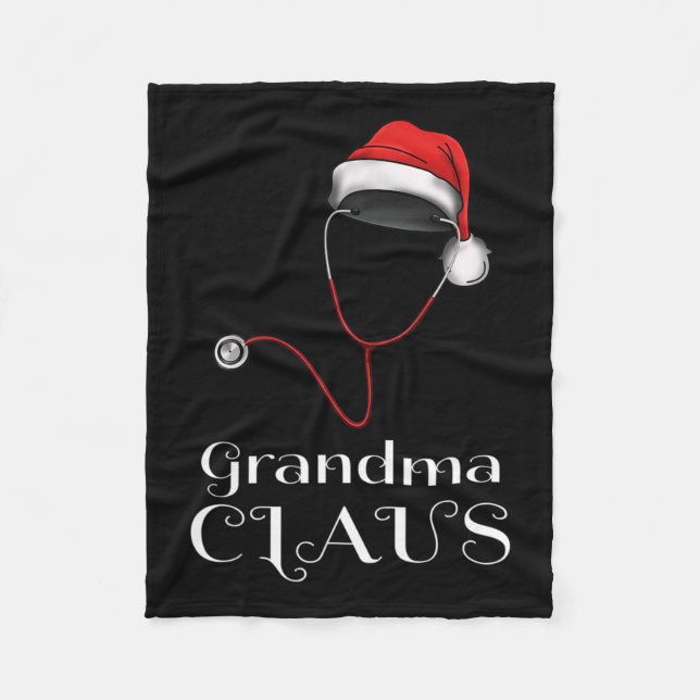 Manta Polar Navidades de Enfermería Abuela Claus Matching Paja (Anverso)