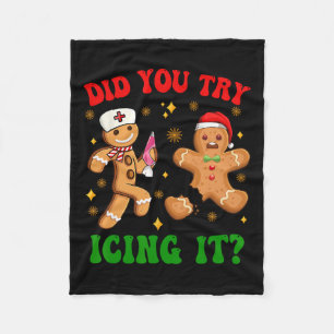 Manta Polar Navidades De Enfermería De La Icu Del Retro Ginger