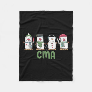 Manta Polar Navidades De Enfermería De Snowman Cma Certifican