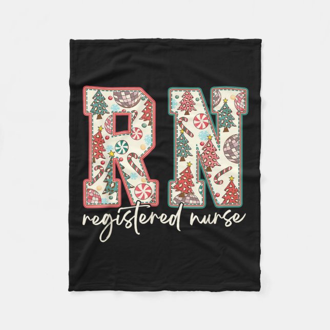 Manta Polar Navidades de Enfermería Registrados Rn Árbol de Na (Anverso)