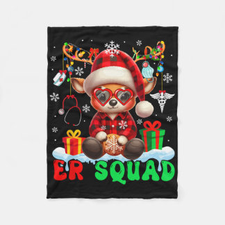 Manta Polar Navidades De Er Squad Santa Reindeer Sungles Nurse