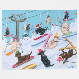 Manta Polar Navidades de esquiar divertidos de invierno labrad