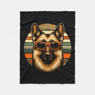 Manta Polar Navidades de estilo retro de perro pastor alemán d