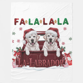 Manta Polar Navidades de Fa La La Labrador