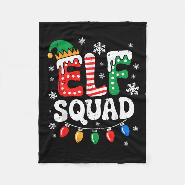 Manta Polar Navidades de familia Groovy Elf Squad Elf coincidi (Anverso)