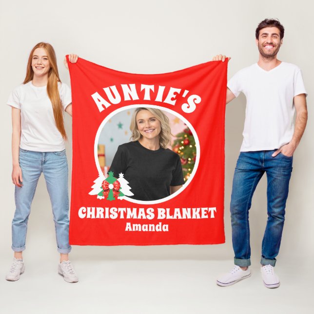 Manta Polar Navidades de fotografía de la tía personalizada (In situ)