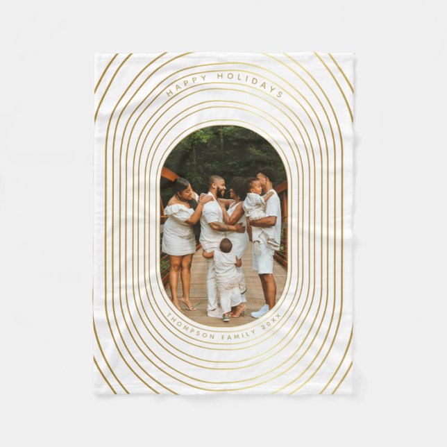 Manta Polar Navidades de fotografía de Personalizado blanco y  (Anverso)