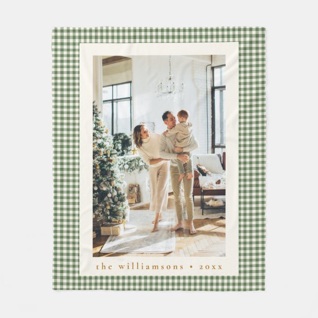 Manta Polar Navidades de fotografía familiares de Personalizad (Anverso)