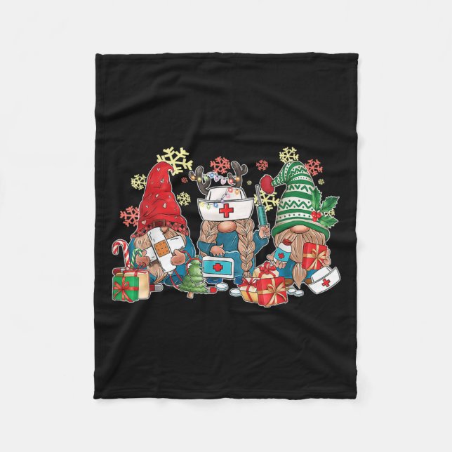 Manta Polar Navidades de Gnome Enfermeras Hombres Mujeres Navi (Anverso)