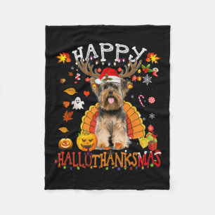 Manta Polar Navidades de Halloween en Yorkshire Dog Happy Hall