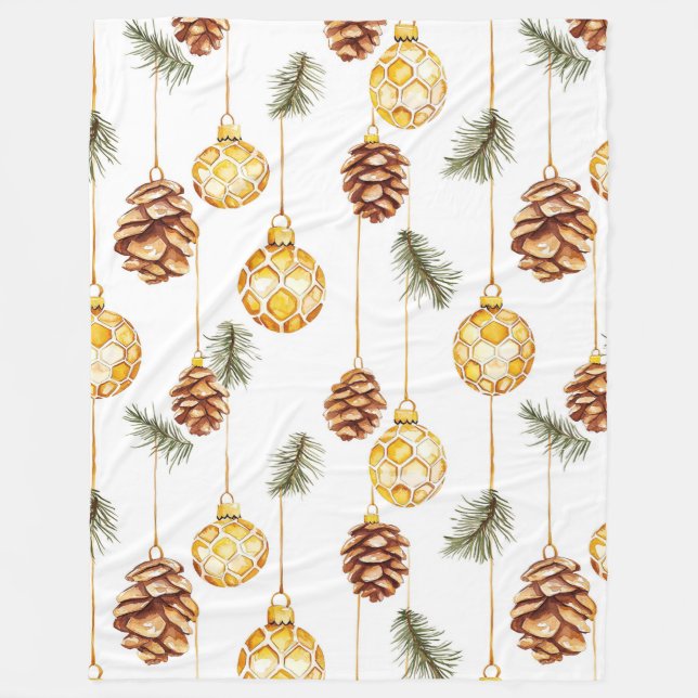 Manta Polar Navidades de Honey Pine Cones (Anverso)
