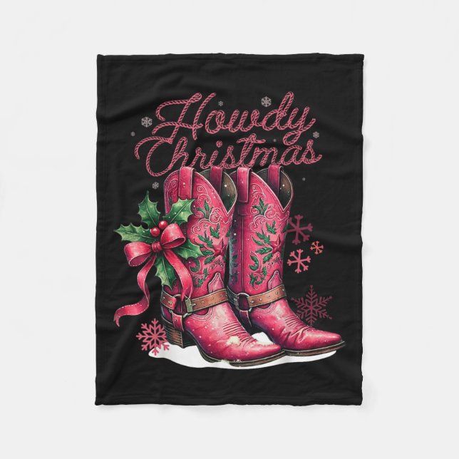 Manta Polar Navidades De Howad Boots Boots Cowgirl Coquette Nk (Anverso)