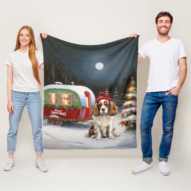 Manta Polar Navidades de la Caravana Cavalier King Charles Spa (In situ)