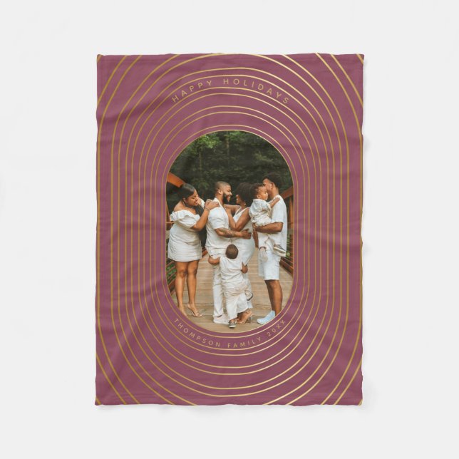 Manta Polar Navidades de la familia de fotos del Personalizado (Anverso)