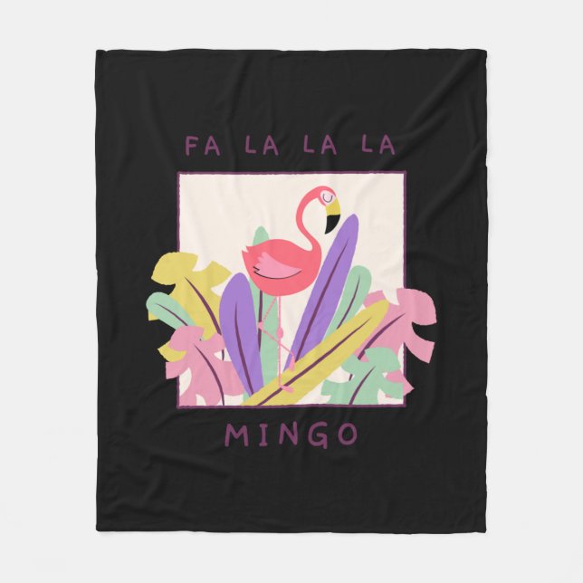 Manta Polar Navidades de La Mingo Falala Snow Flamingo (Anverso)