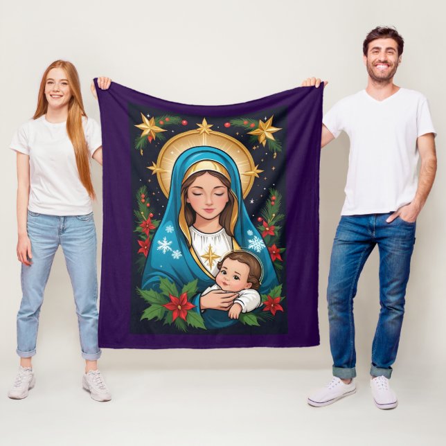 Manta Polar Navidades de la Virgen María Católica (In situ)