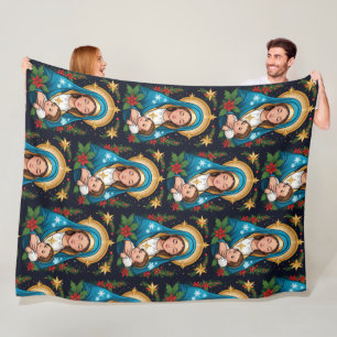 Manta Polar Navidades de la Virgen María Católica