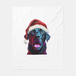 Manta Polar Navidades de laboratorio negro Magic_ Labrador en