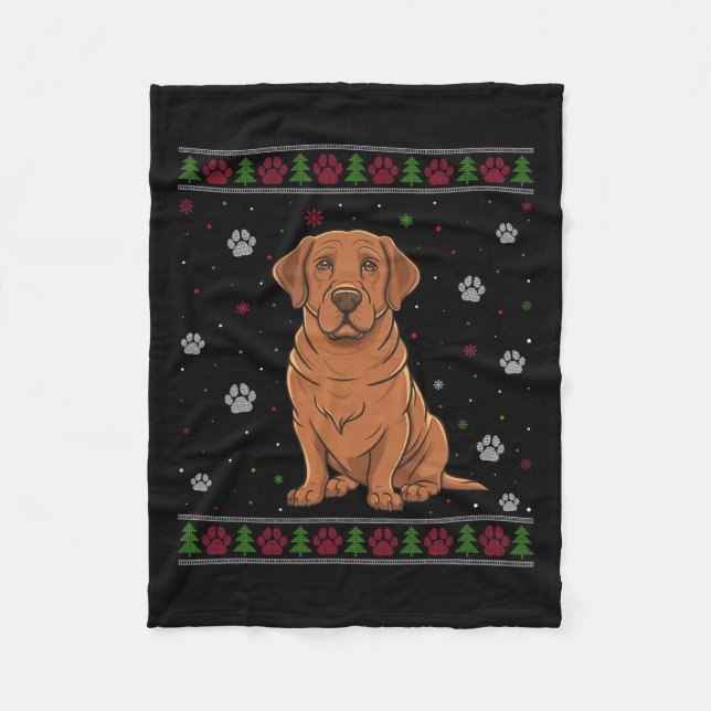 Manta Polar Navidades de Labrador Suéter Mascota de Navidad Pe (Anverso)