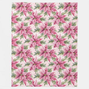 Manta Polar Navidades de las flores de la moda rosa de la poin