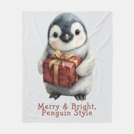 Manta Polar Navidades de Merry & Bright Penguin