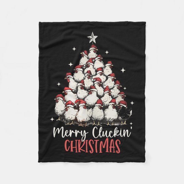 Manta Polar Navidades de Merry Cluckin Navidades divertidos Po (Anverso)