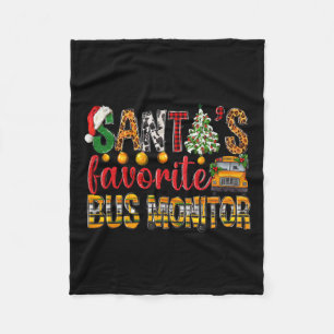 Manta Polar Navidades de monitor de autobús favorito de Santa 