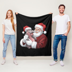 Manta Polar Navidades de Moodeng Funny Vintage Santa Claus
