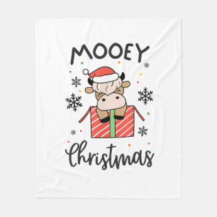 Manta Polar Navidades de Mooey lindo bebé Highland Cow Vacas n