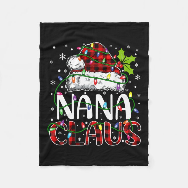 Manta Polar Navidades de Nana Claus alumbran Navidad familiar  (Anverso)