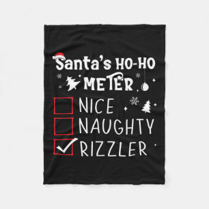 Manta Polar Navidades de Nice Naughty Rizzler List Xmas Rizz S