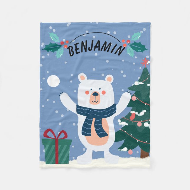 Manta Polar Navidades de niños personalizados Fleece Blanket (Anverso)