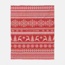 Manta Polar Navidades De Nombre Personalizados Rojo Y Blanco S