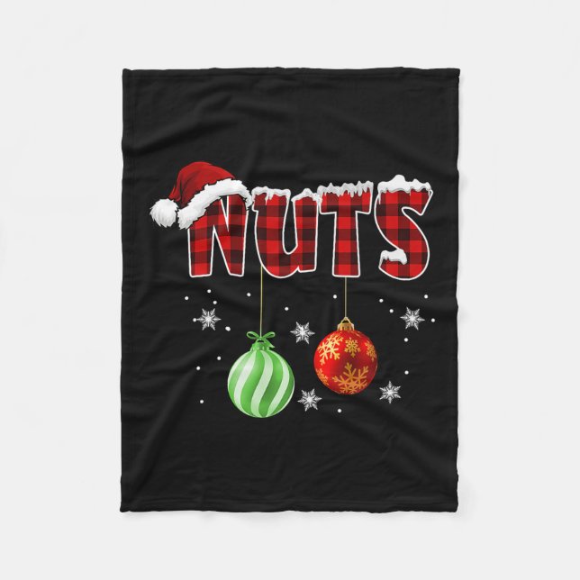 Manta Polar Navidades de nueces de pecho que coinciden con cas (Anverso)