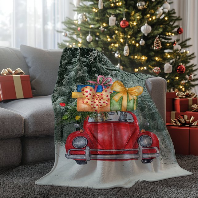 Manta Polar Navidades de pastores alemanes conduciendo a casa (German Shepherd Dogs Christmas Driving it Home Fleece Blanket)