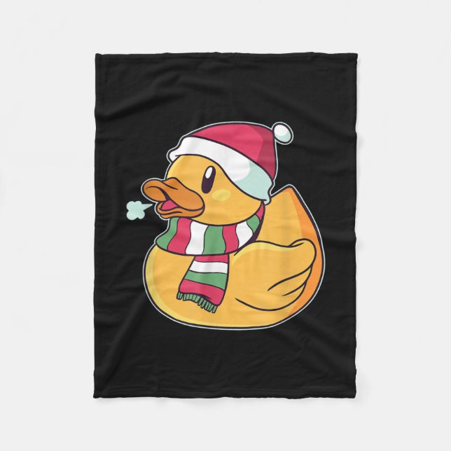 Manta Polar Navidades de pato de cubo (Anverso)