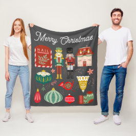 Manta Polar Navidades de patrones de nutcracker festivos