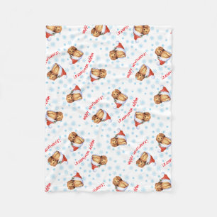 Manta Polar Navidades de pelo largo Dachshund Fleece Blanket