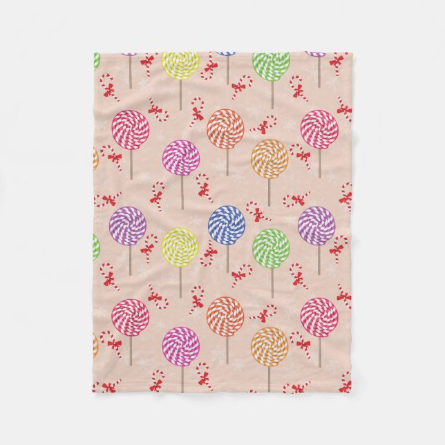 Manta Polar Navidades de Peppermint Candy Mints, latas de dulc (Anverso)