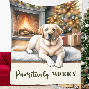 Manta Polar Navidades de perro de la recuperación del labrador