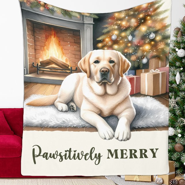 Manta Polar Navidades de perro de la recuperación del labrador (Subido por el creador)