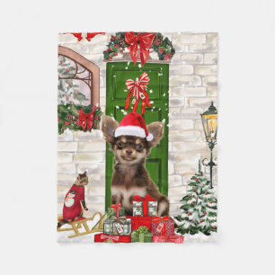 Manta Polar Navidades de perros de Chihuahua