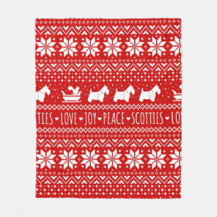 Manta Polar Navidades de perros escoceses festivos Territori