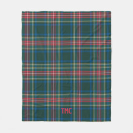 Manta Polar Navidades de Preppy de Holiday Tartan Plaid Inicia