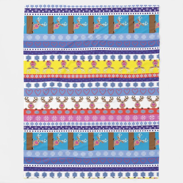 Manta Polar navidades de renos (Anverso)